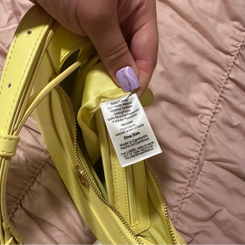 Time and Tru Women's Olivia Crossbody Bright Yellow Bag - Picture 7 of 10